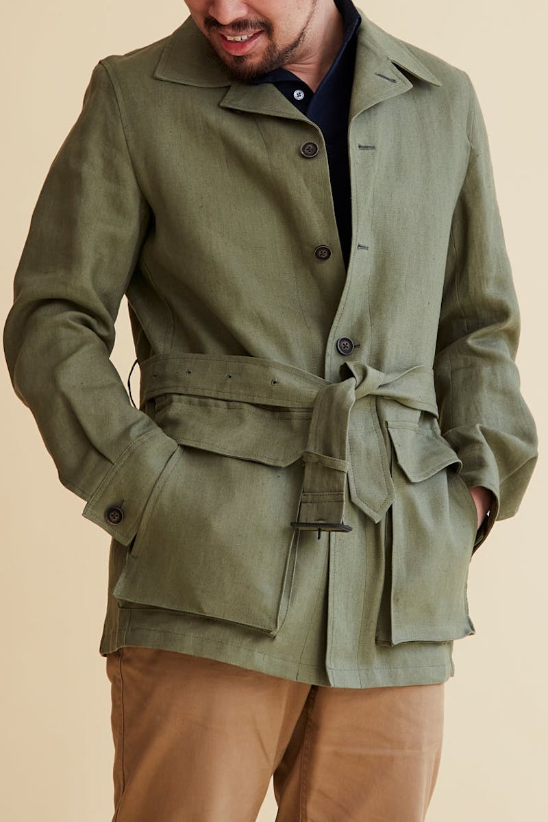 Ring Jacket RJJK-04 Olive Linen Safari Jacket