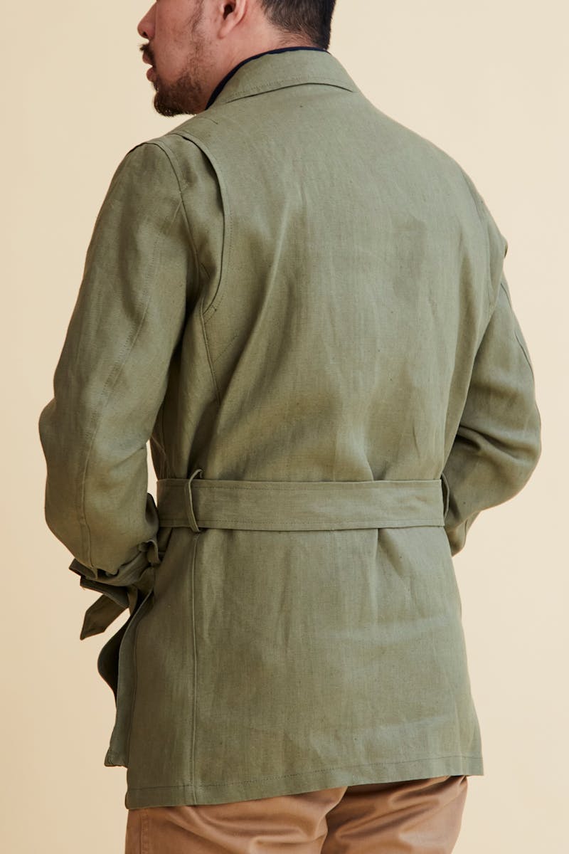 Ring Jacket RJJK-04 Olive Linen Safari Jacket