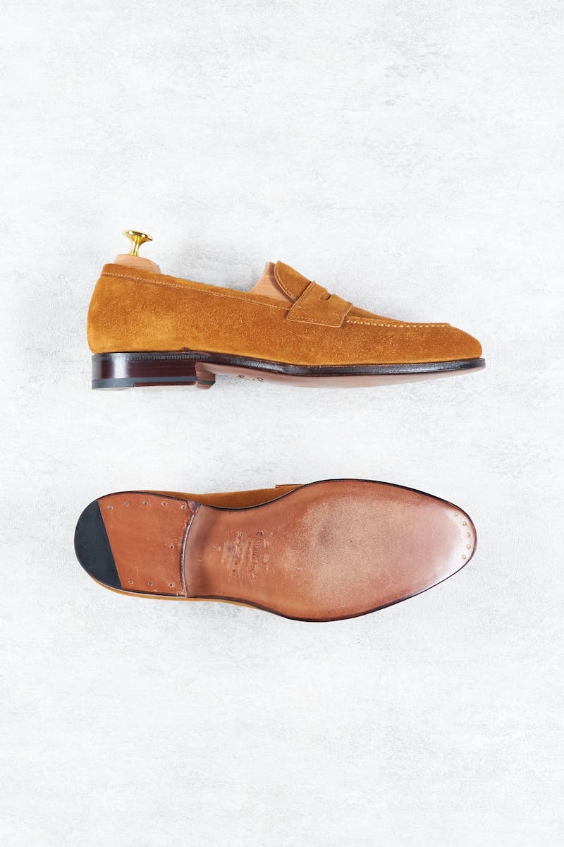Carmina Uetam 80191 Tobacco Suede Penny Loafers