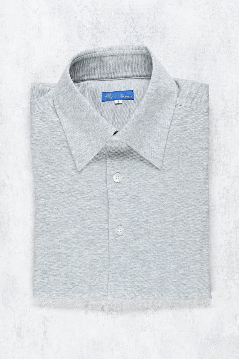 Ring Jacket RJS-04 Grey Long Sleeve Cotton Pique Polo