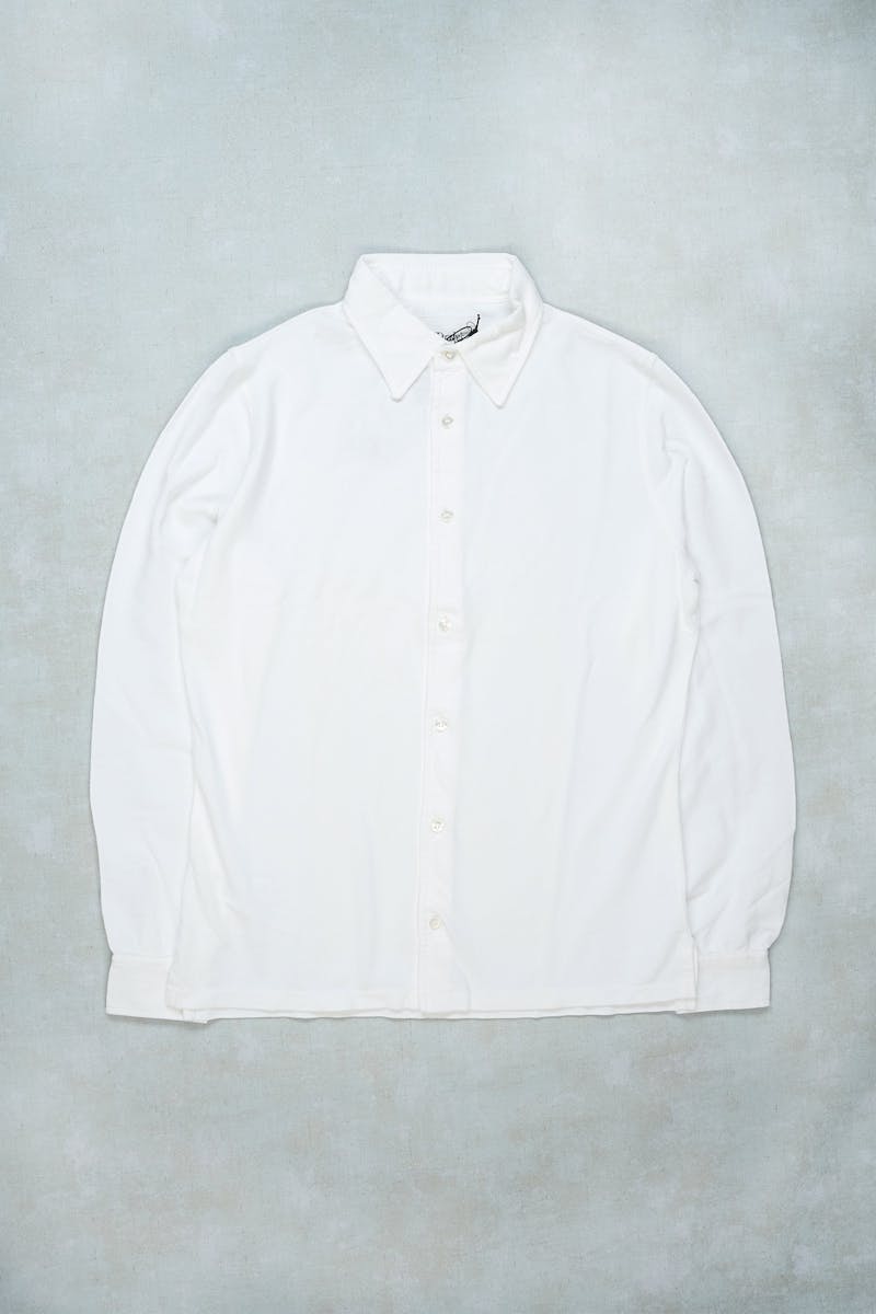 Drake's White Cotton Casual Shirt
