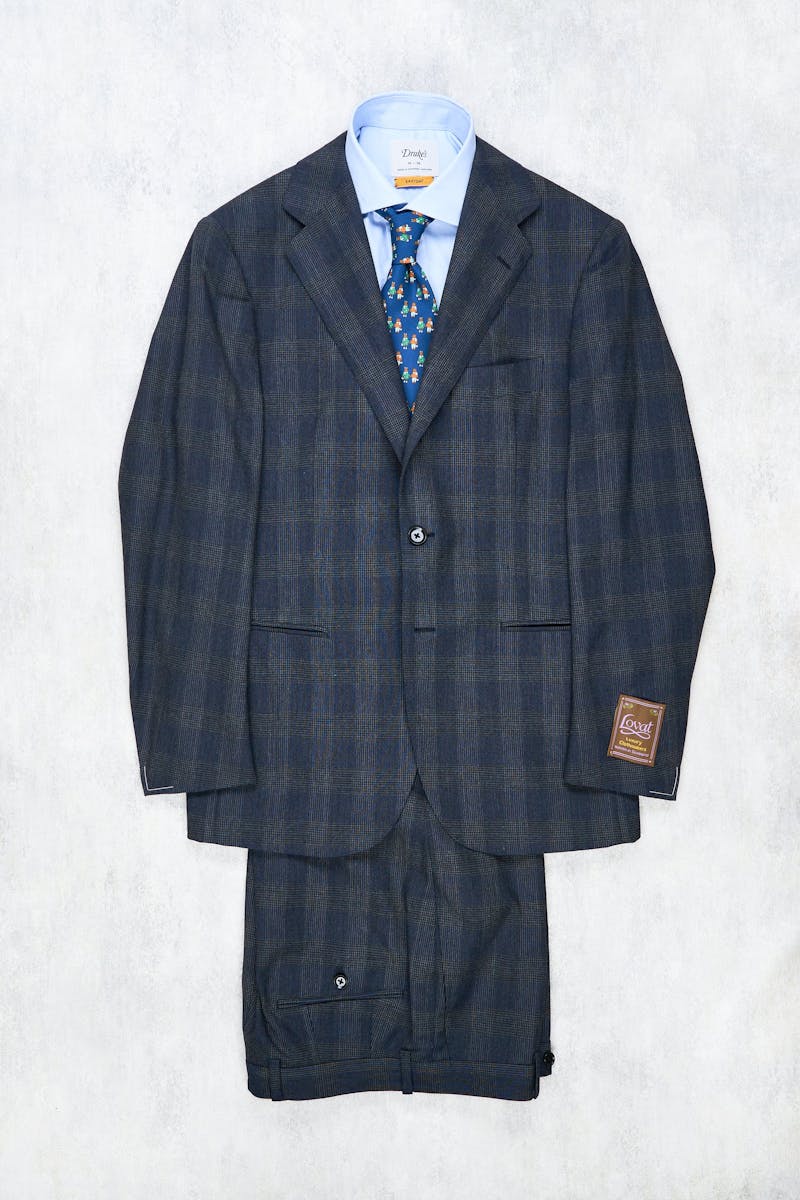 The Armoury by Ring Jacket Model 1 Blue Grey Prince of Wales Check Lovat Wool Suit