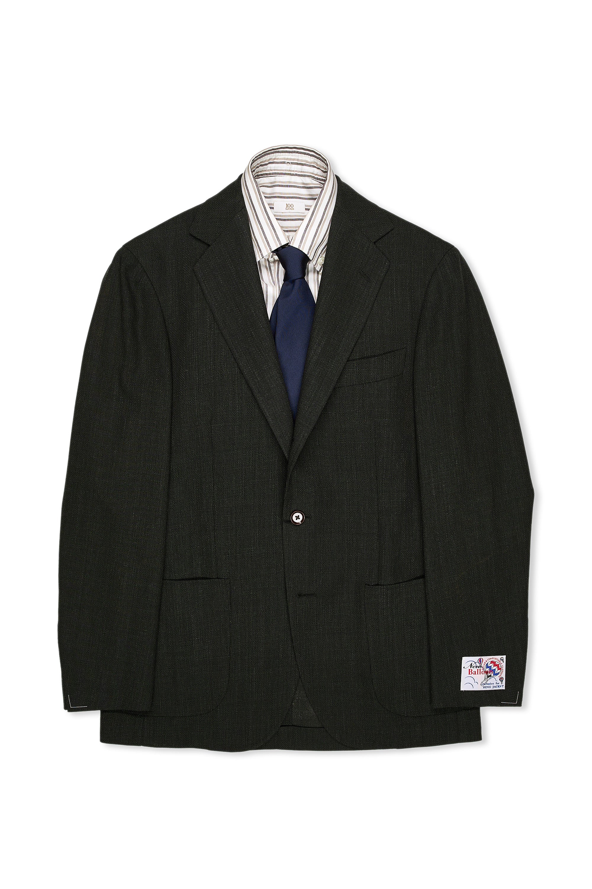 Ring Jacket Model 300F Olive Wool Balloon Sport Coat