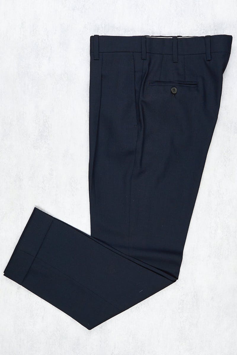 Orazio Luciano Navy Wool Single-pleat Trousers