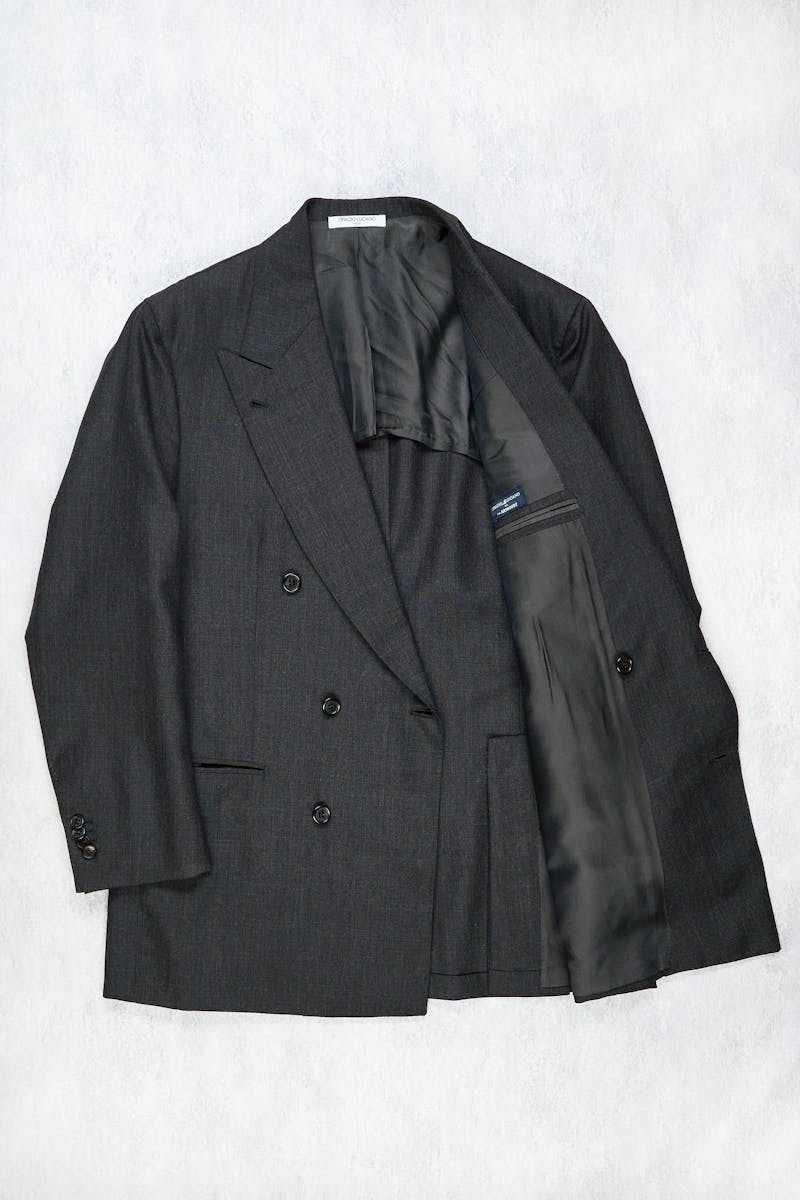 Orazio Luciano Dark Grey Wool DB Suit