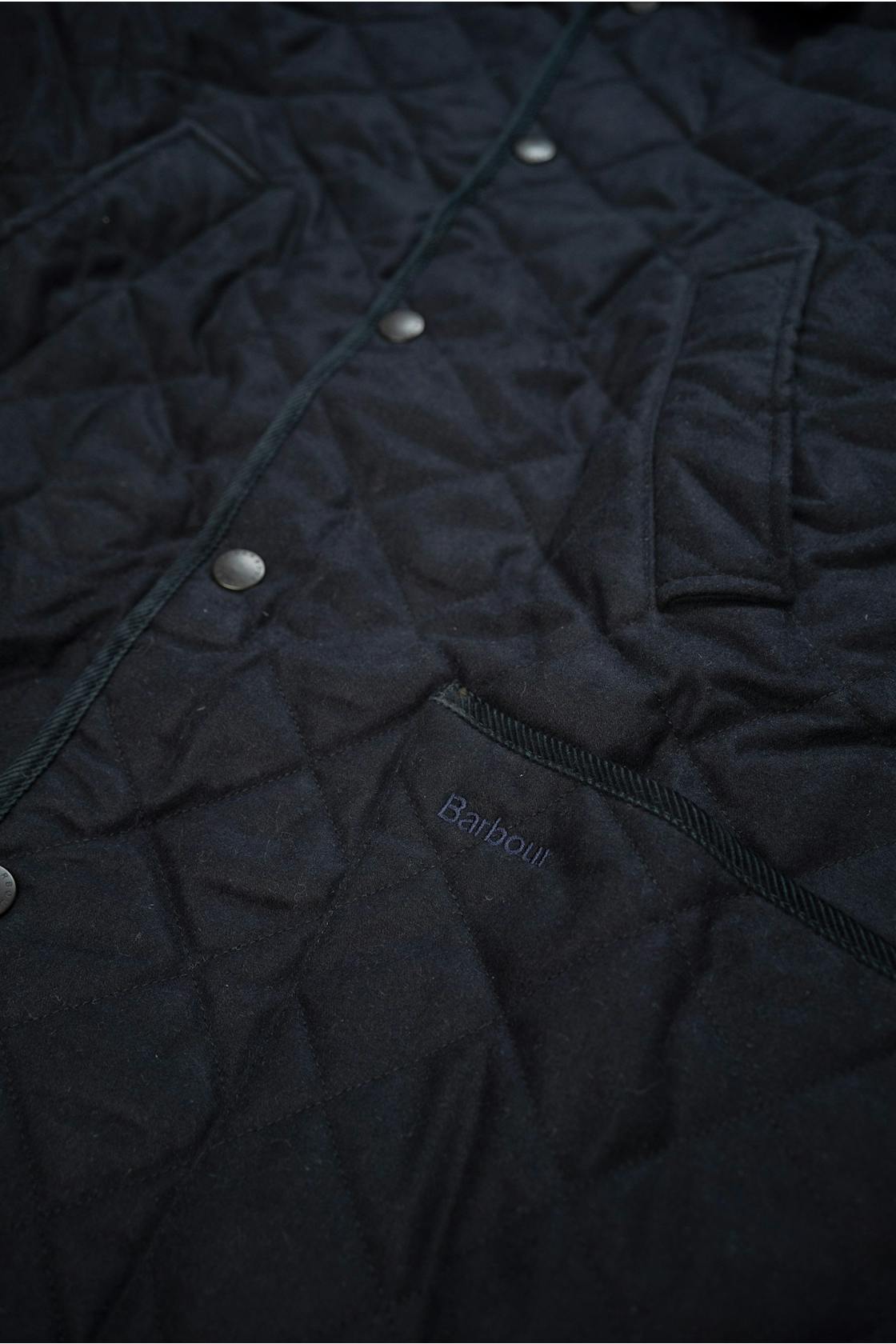 Barbour Navy Bedale Quilt Wool Flannel Jacket