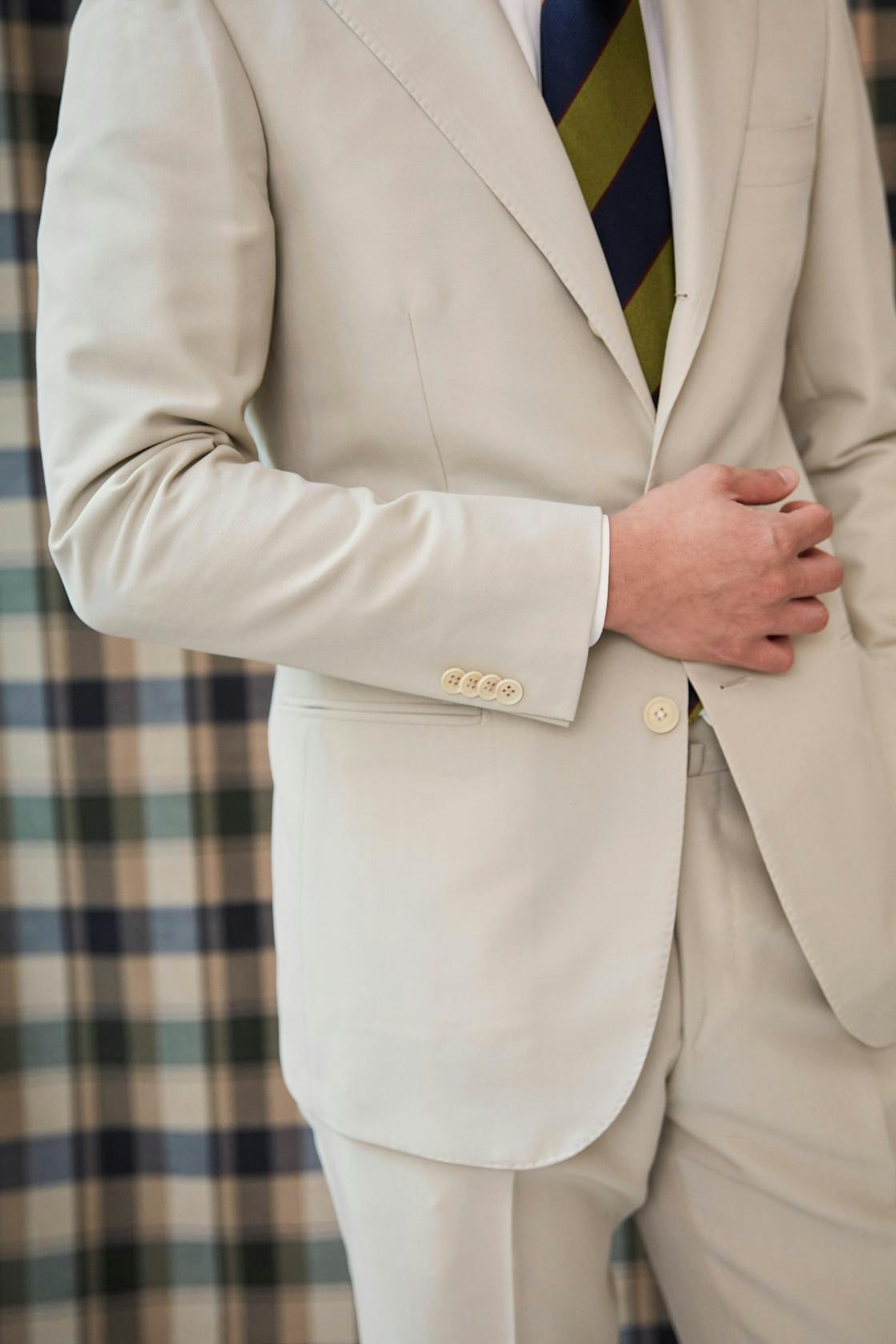 Ring Jacket 269 Cream Wool Canvas Suit