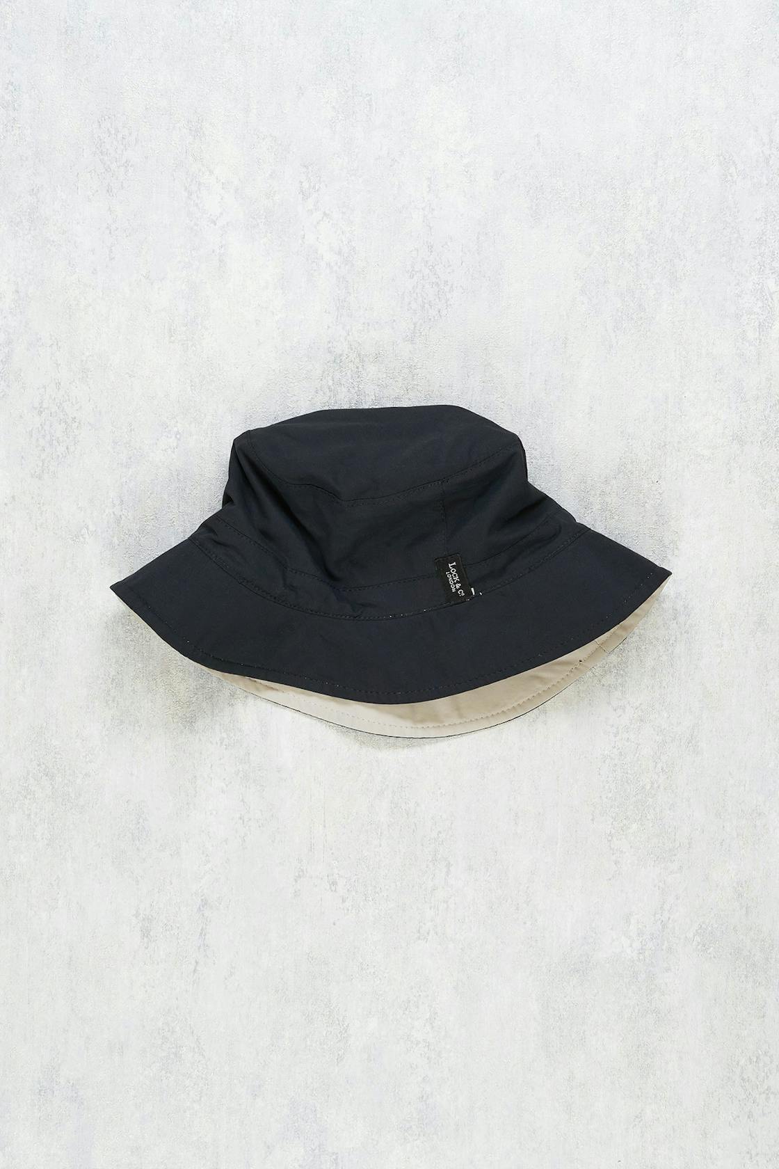 Lock & Co. Navy/Beige Reversible Water-Repellent Bucket Hat