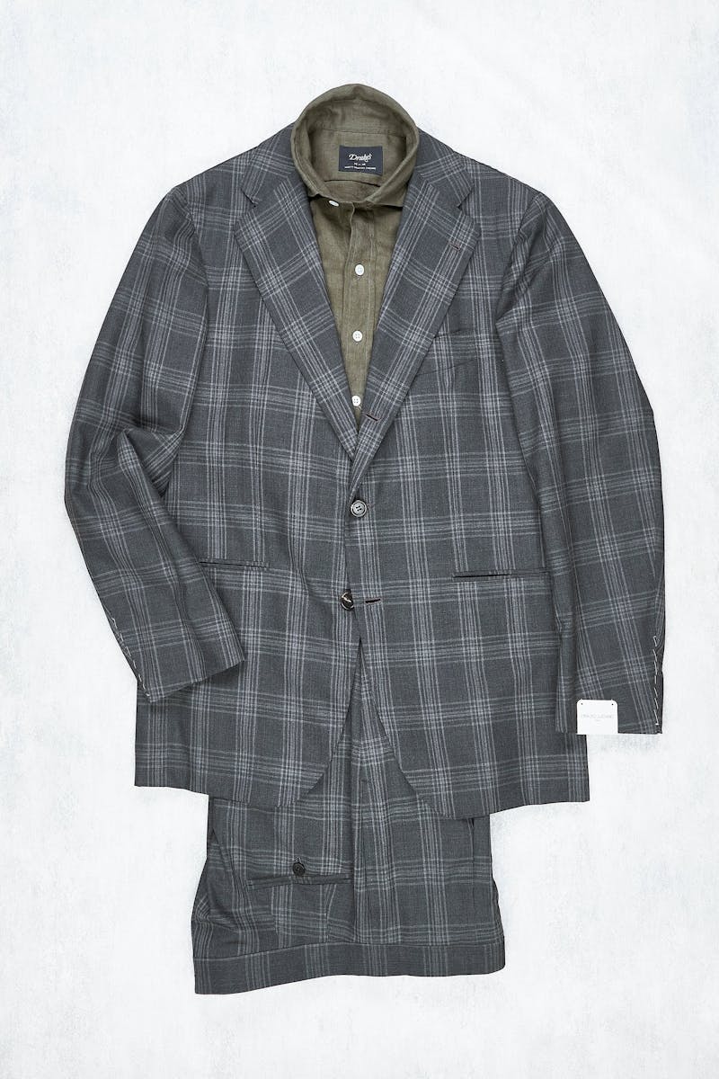 Orazio Luciano Grey Wool Check Suit