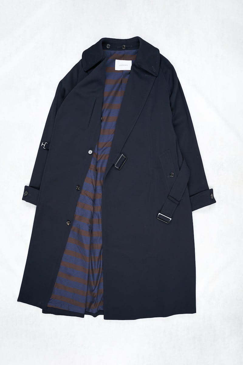 Cohérence Mutt II Dark Blue Crevecord Wool Coat