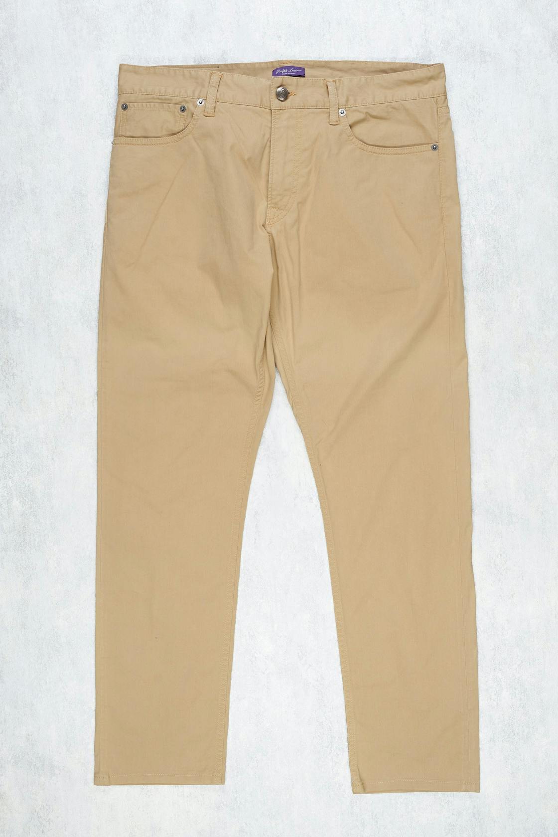 Ralph Lauren Purple Label Brown Cotton Trousers