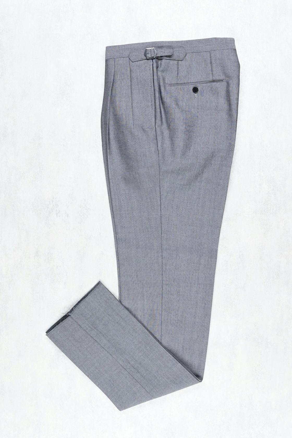 The Armoury by Osaku Steel Grey Wool/Mohair Pleated CO Trousers