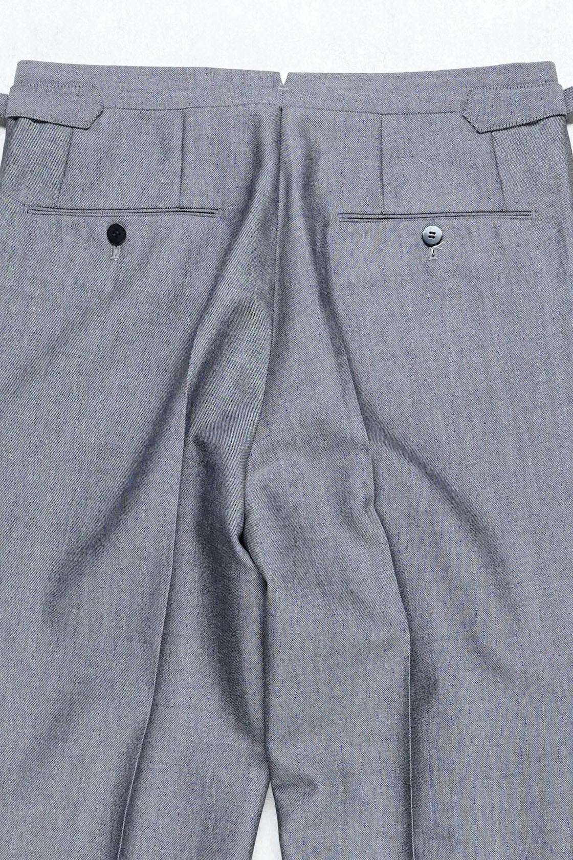 The Armoury by Osaku Steel Grey Wool/Mohair Pleated CO Trousers