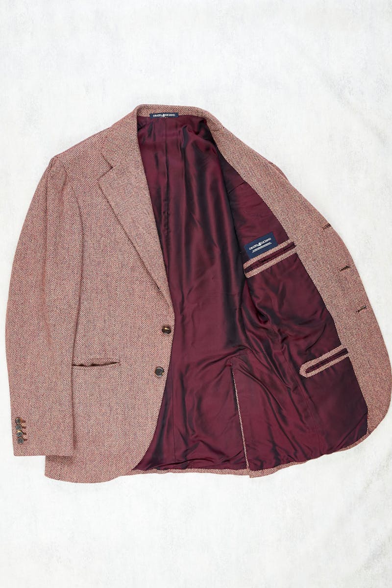 Orazio Luciano Red Brown Wool Sport Coat