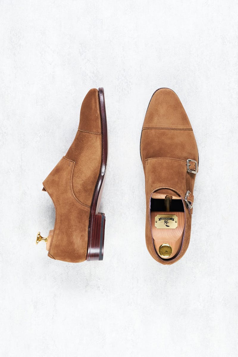 Carmina Inca 80250 Snuff Suede Captoe Double Monk Shoes