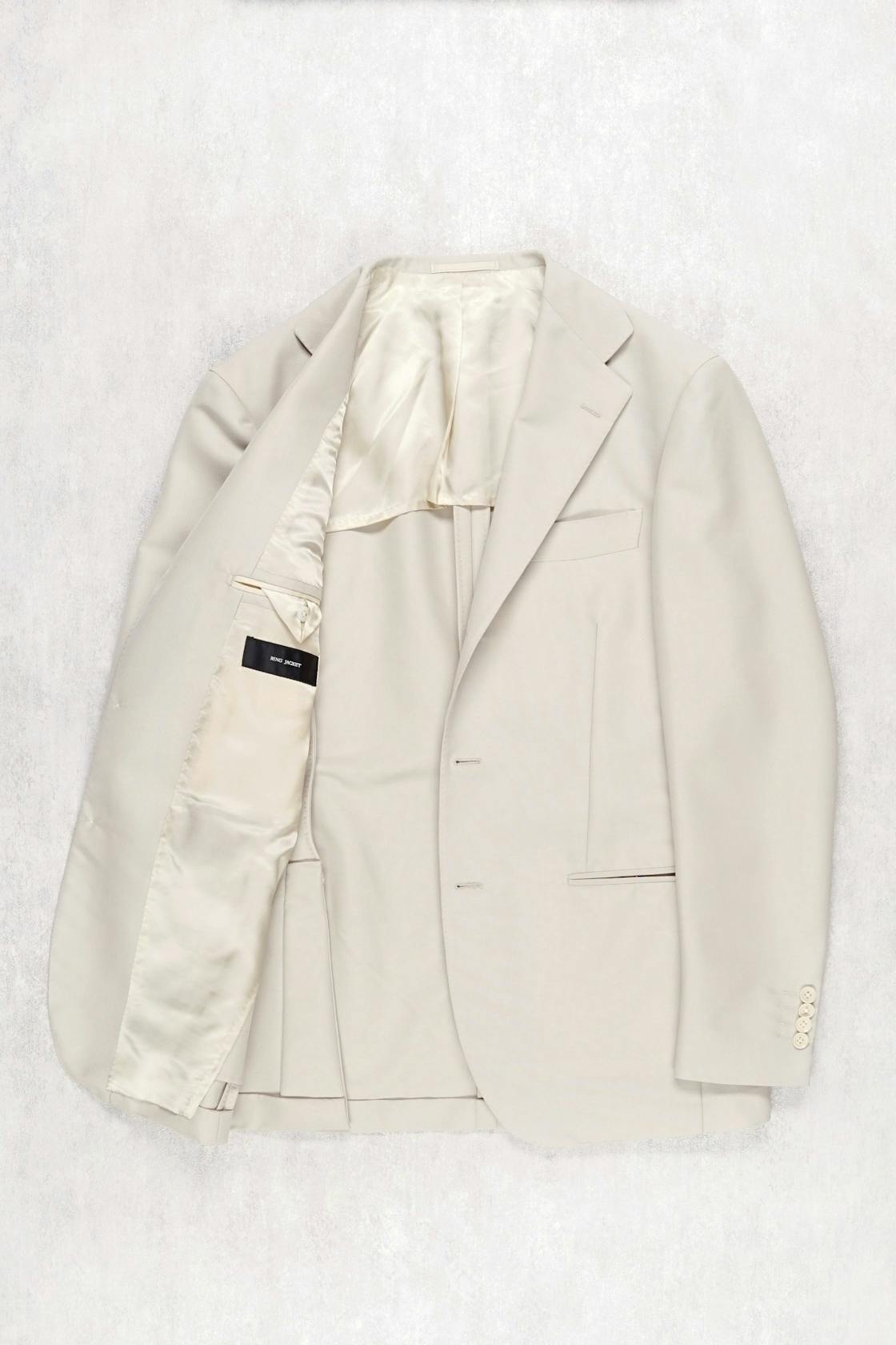 Ring Jacket 269 Cream Wool Canvas Suit