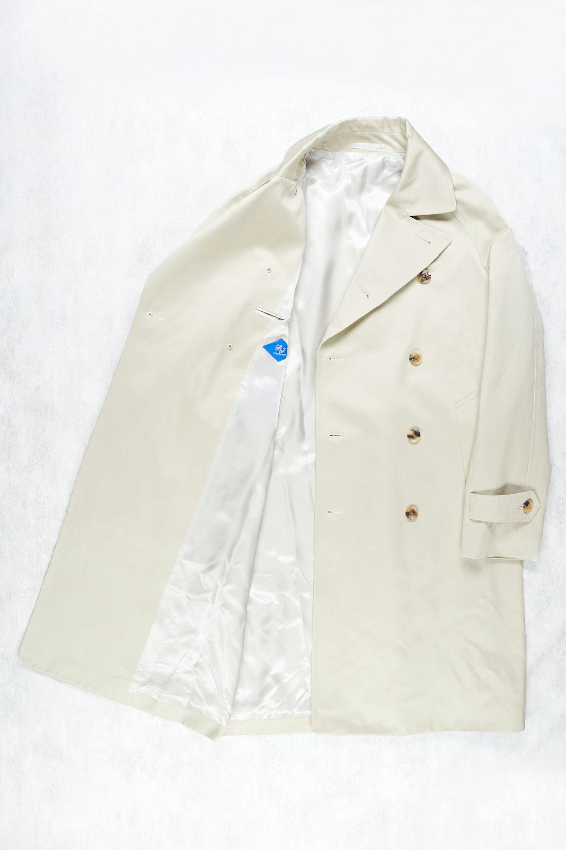 Ring Jacket RJCO-10 Beige Waxed Cotton Double Breasted Raglan Overcoat
