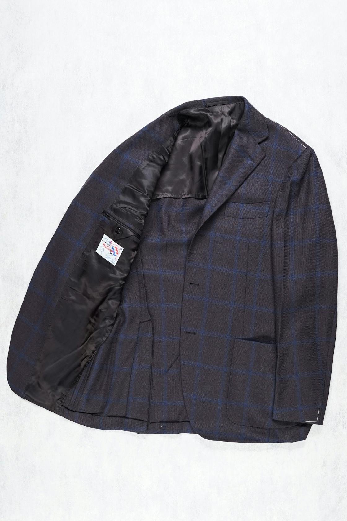 Ring Jacket 184 Brown Blue Check Wool Sport Coat