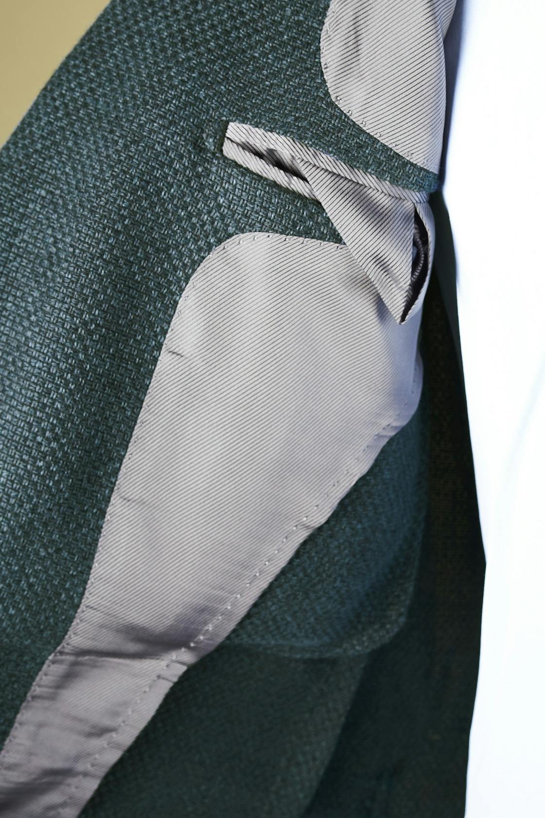 Ring Jacket Meister 254HF Grey Green Linen/Wool/Silk Weave Sport Coat