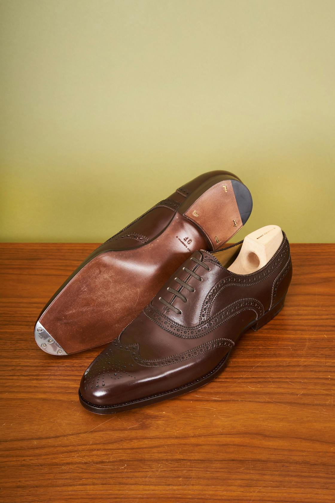 Saint Crispin's Classic 305SPE Brown Full Brogue Shoes
