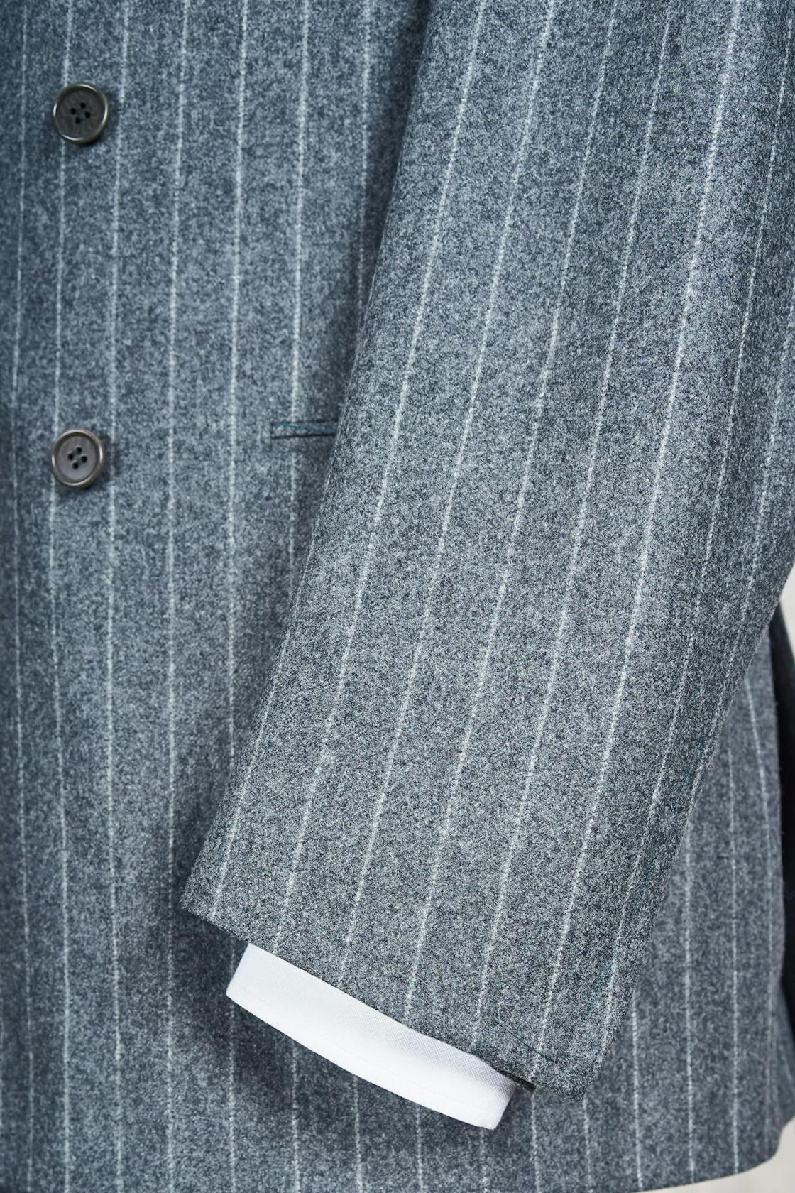 Liverano & Liverano Grey Wool Pinstripe Double Breasted Suit