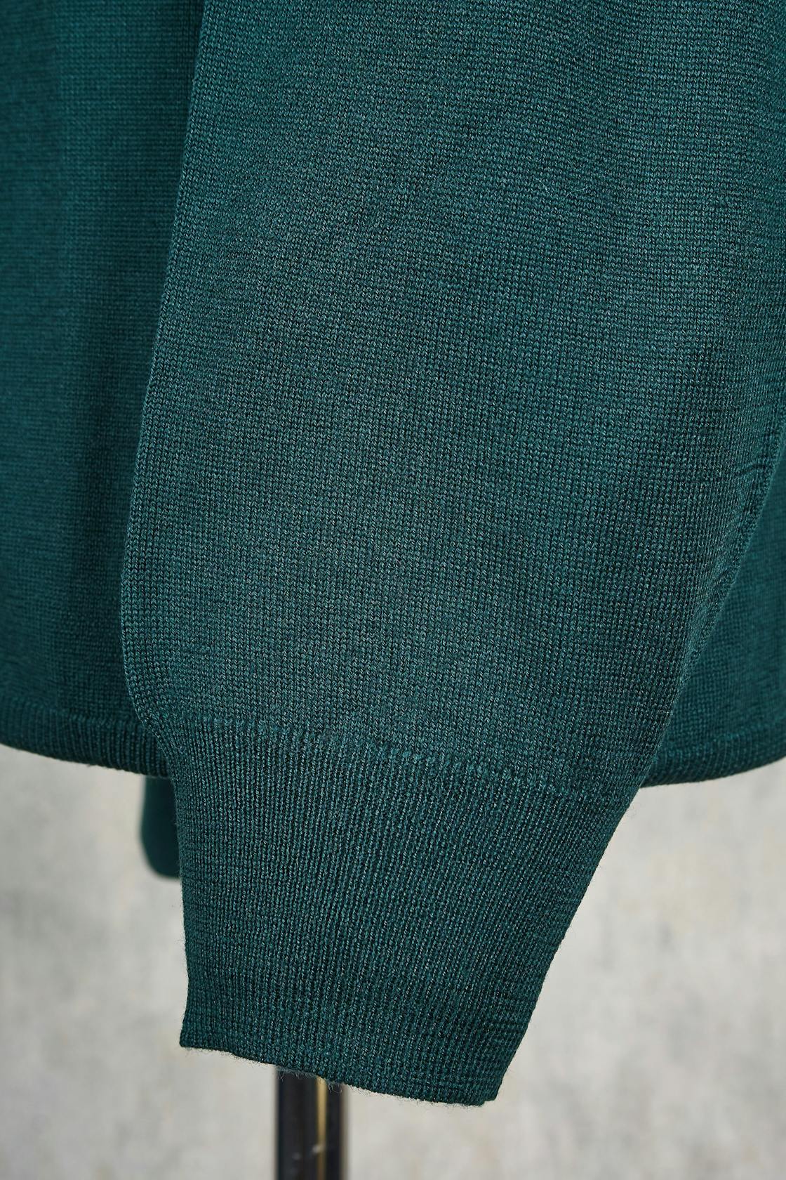 Ascot Chang Green Extra-Fine Merino Wool Round Neck Sweater