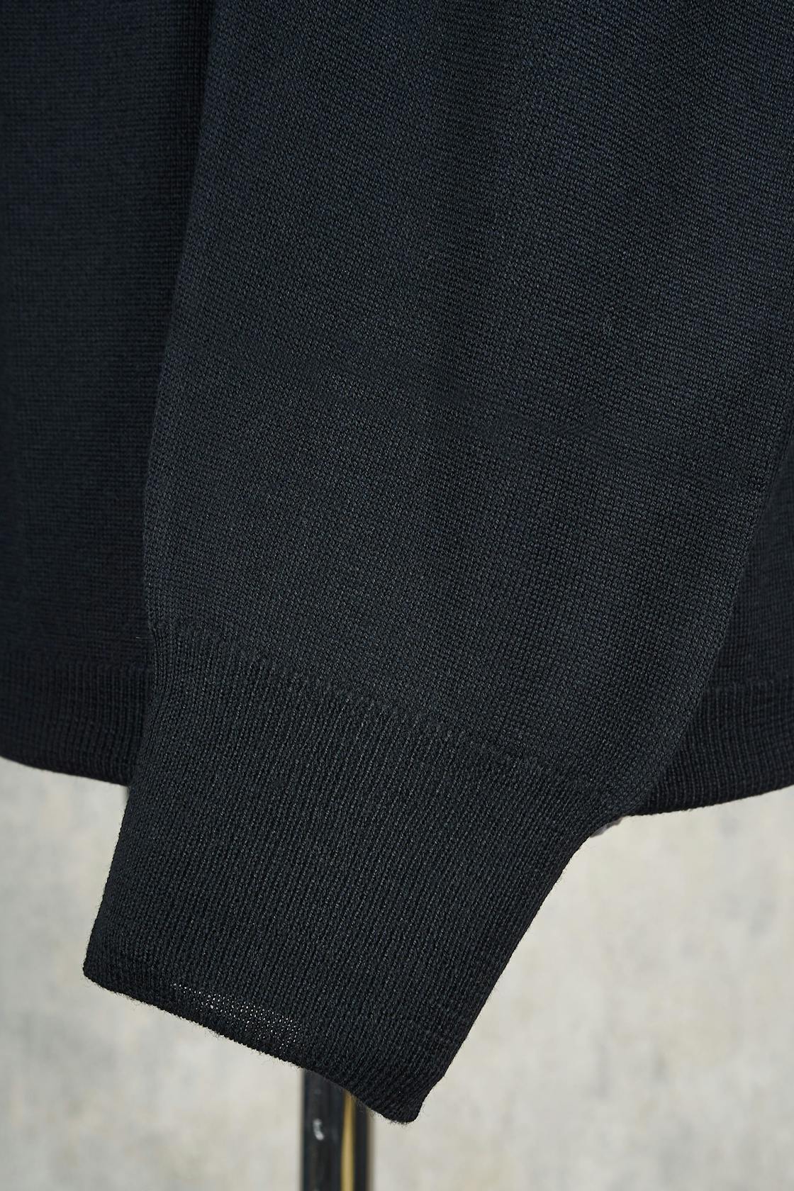 Ascot Chang Black Extra-Fine Merino Wool V-Neck Sweater