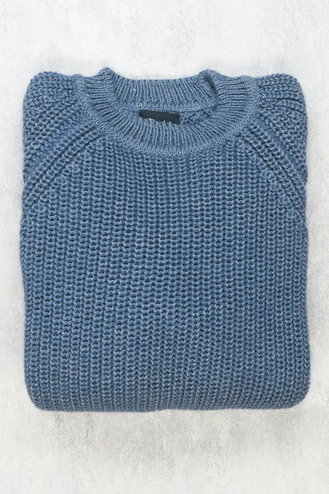 Drake's Blue Mohair/Cotton Sweater