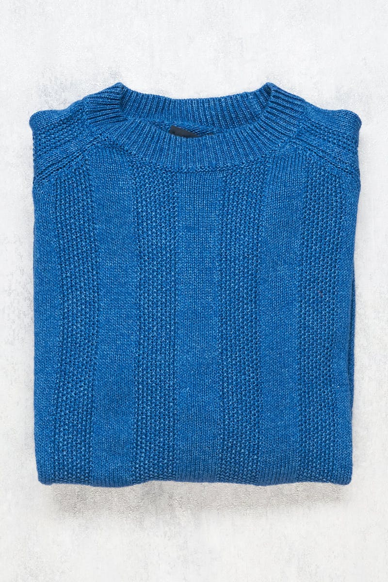 Drake's Blue Linen/Wool Sweater