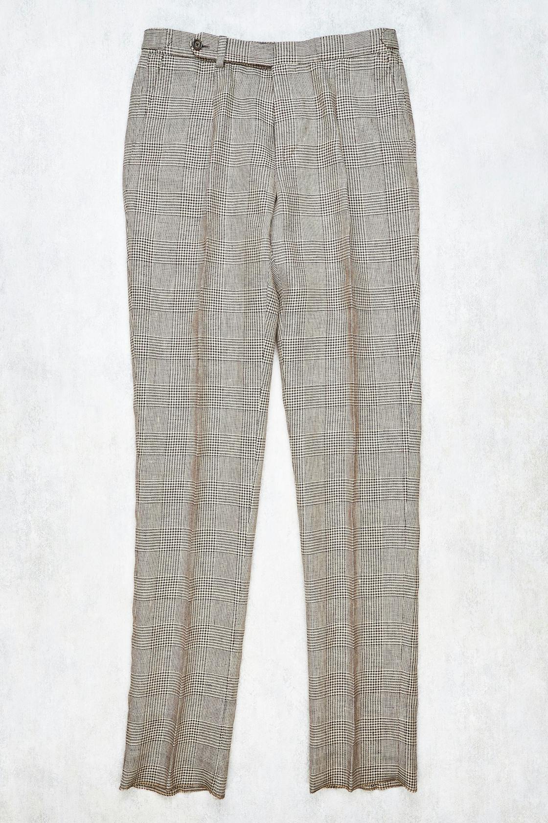 Drake's Brown Check Linen Suit