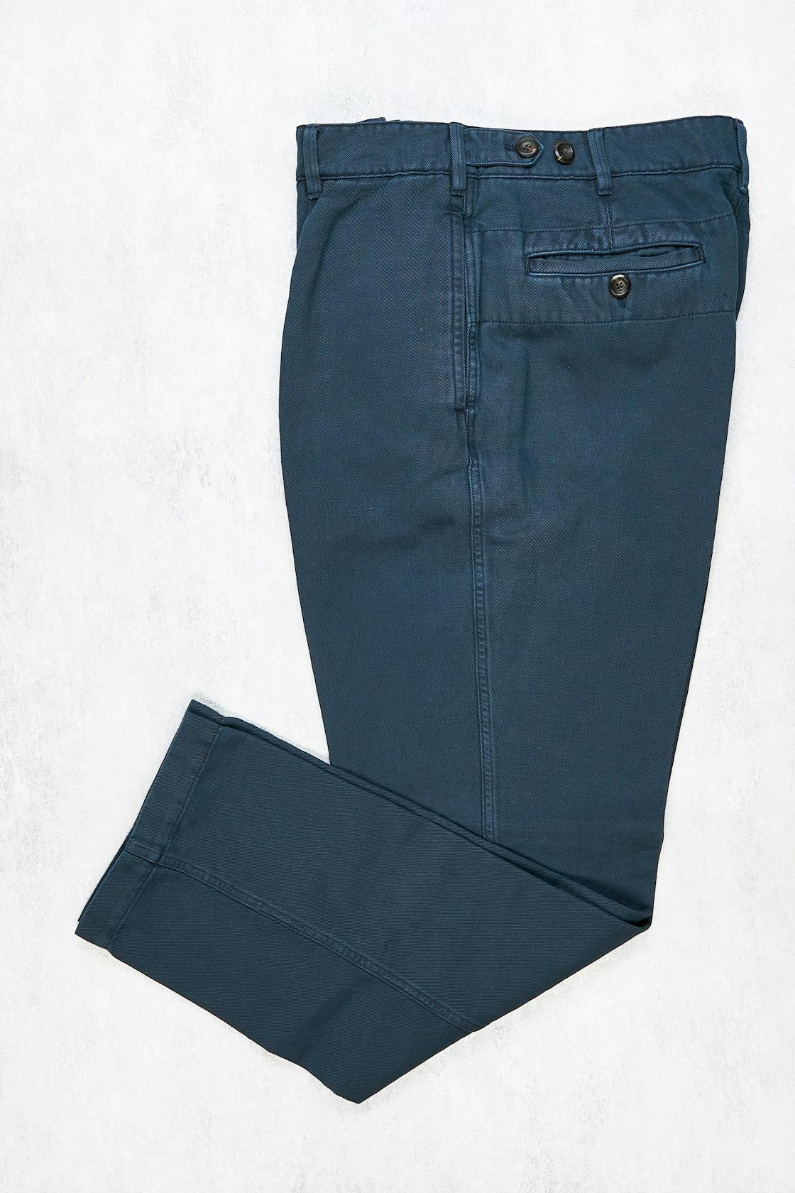 Drake's Blue Cotton/Linen Trousers