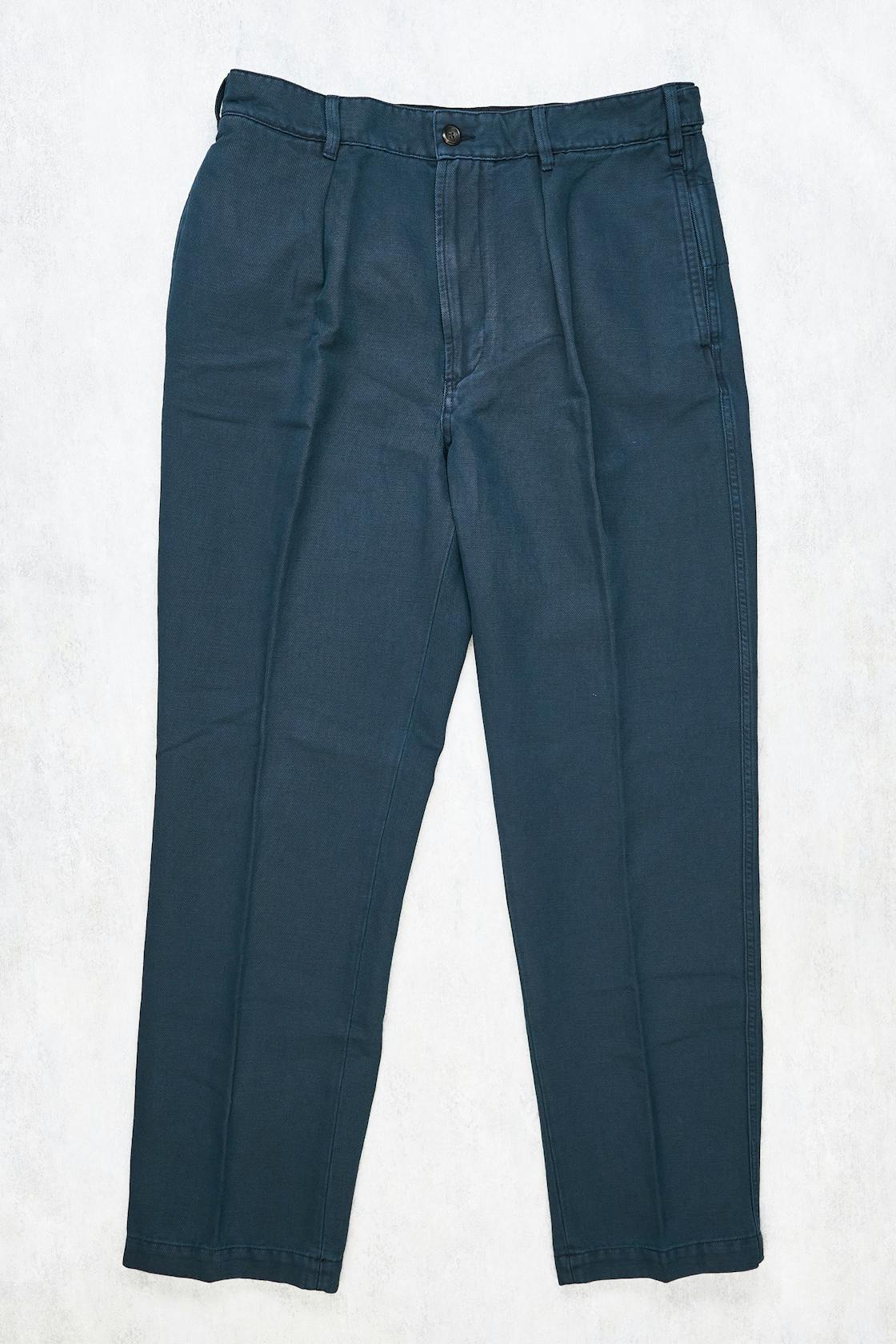 Drake's Blue Cotton/Linen Trousers
