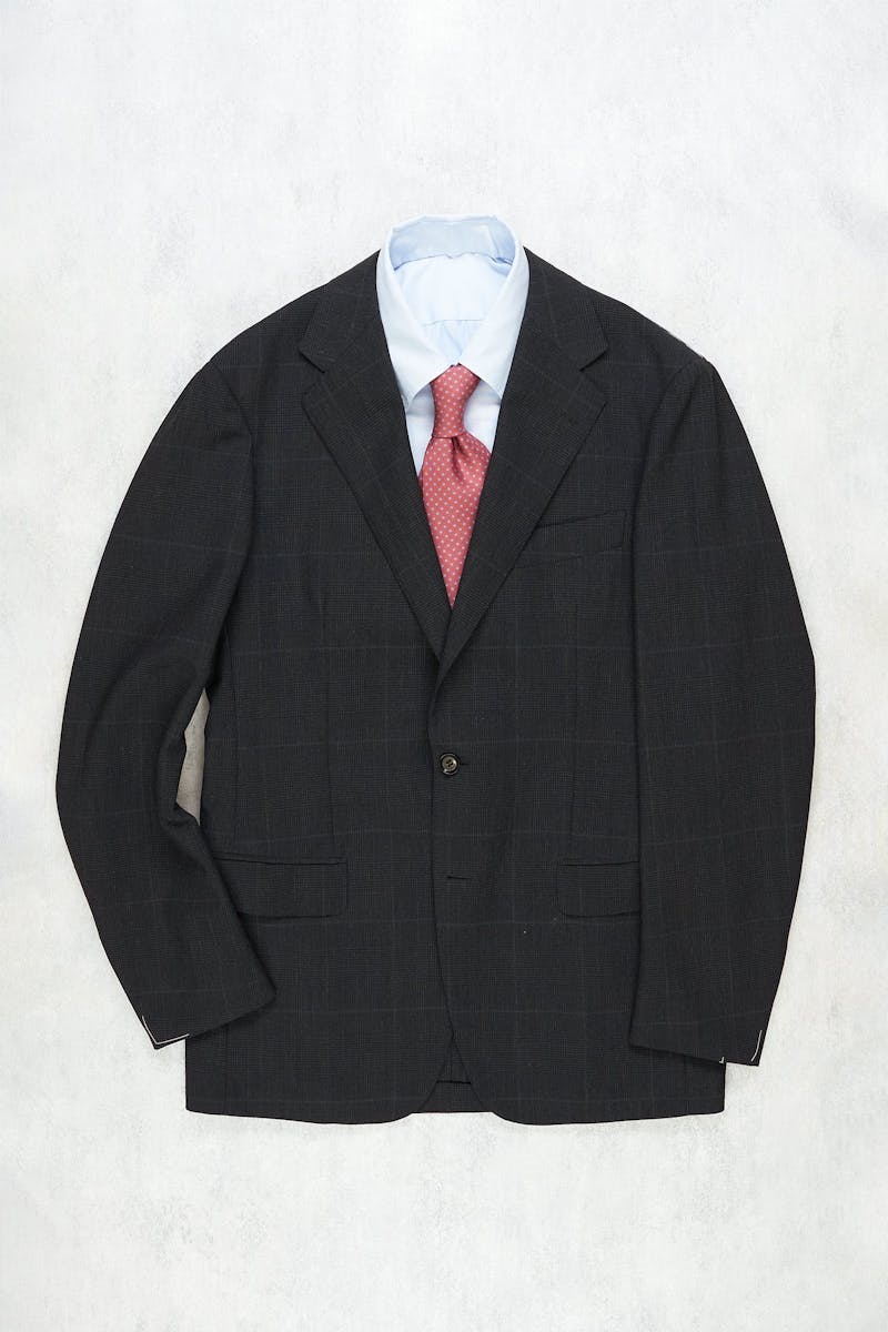 Ring Jacket AMJ03 Charcoal Wool/Mohair/Silk Glen Check Sport Coat