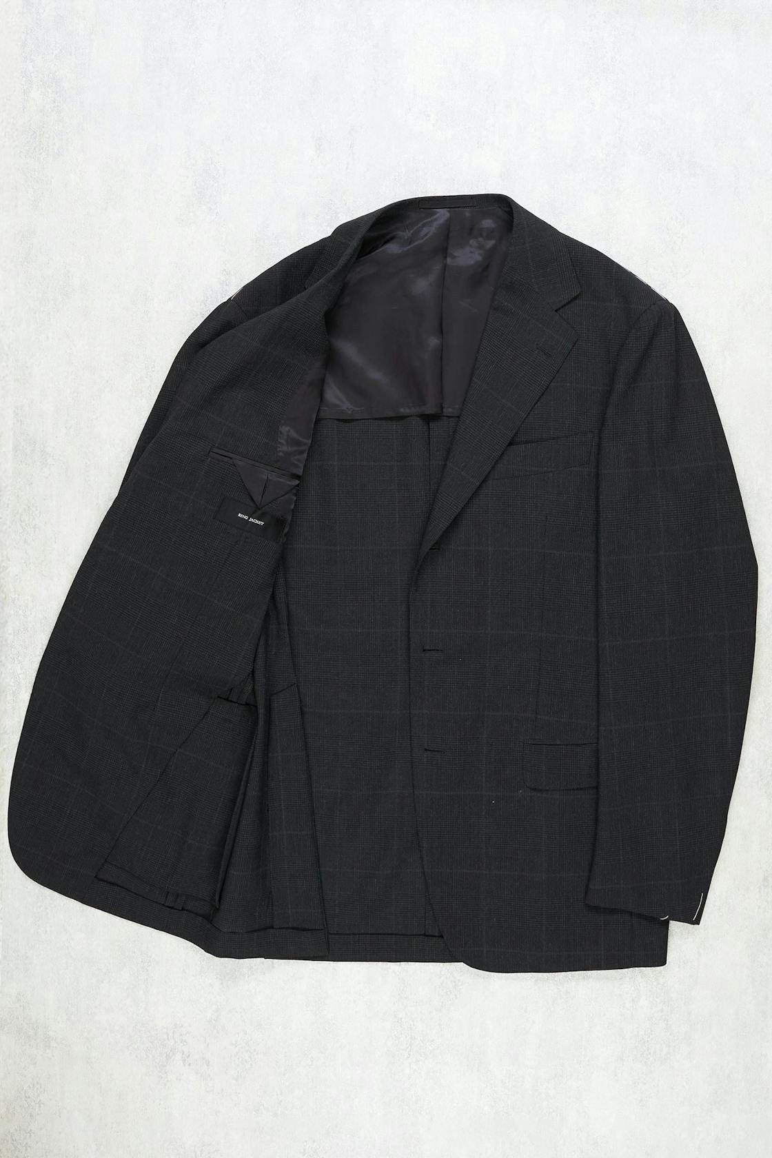 Ring Jacket AMJ03 Charcoal Wool/Mohair/Silk Glen Check Sport Coat