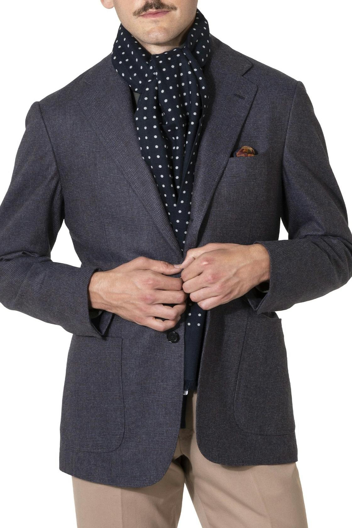 The Armoury by Ring Jacket Model 3 Blue-Grey Wool Prince of Wales Sport Coat