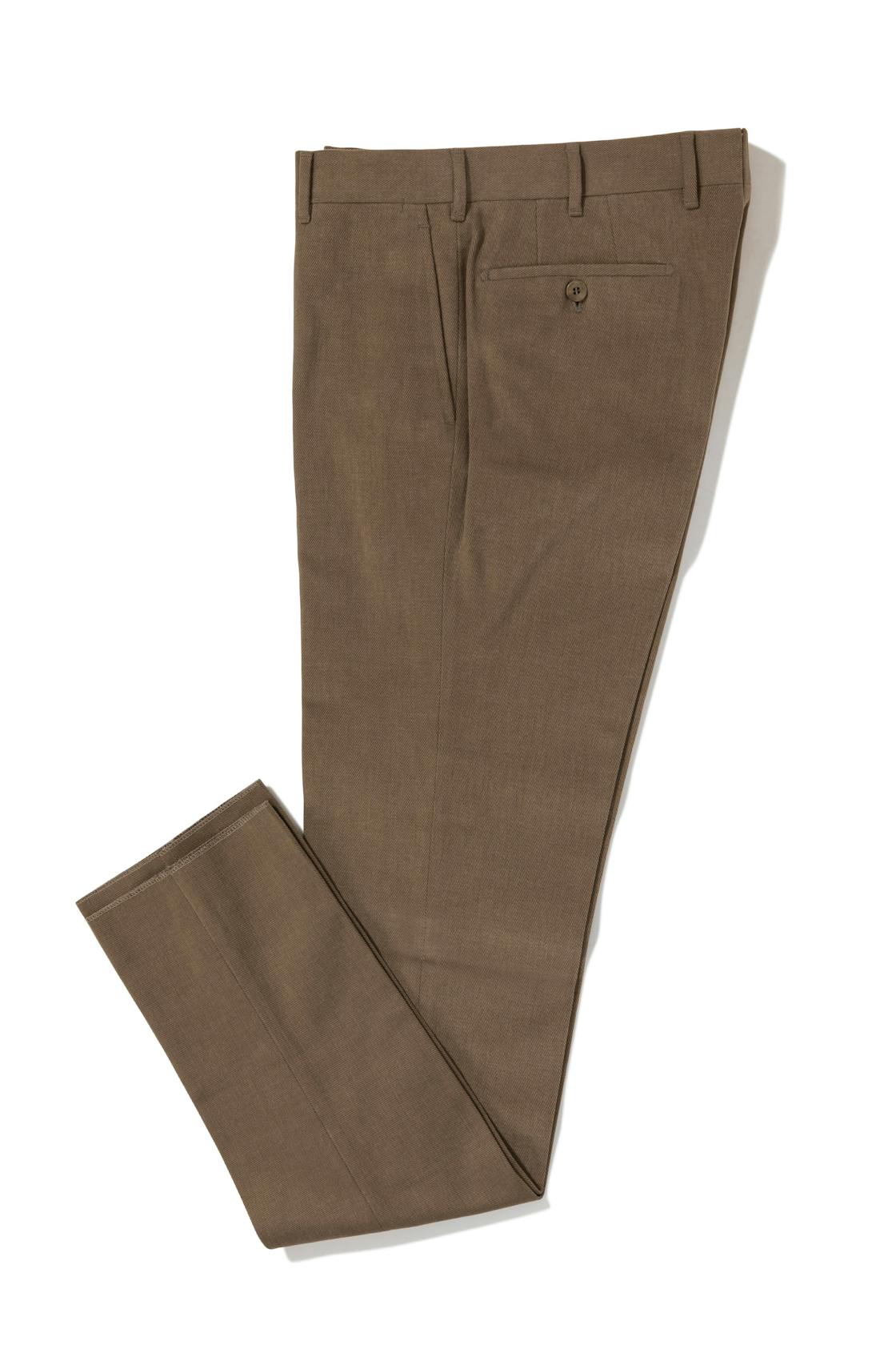 Rota 661P/3 Toffee Brushed Cotton Plain-front Trousers