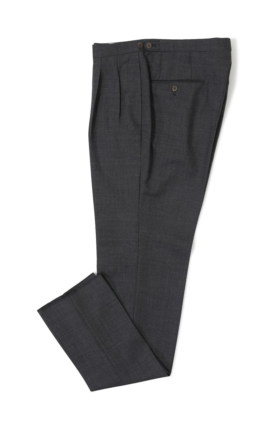 The Armoury by Osaku Charcoal NZ Wool Double Pleated CO Trousers