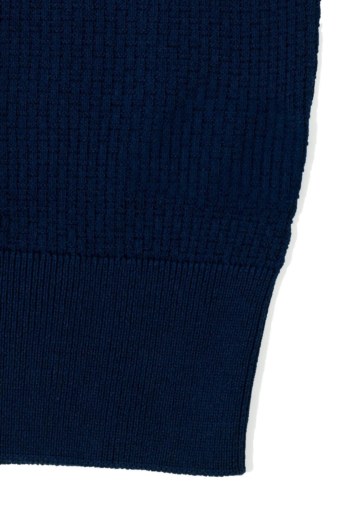 Liverano Blue Cotton Short Sleeve Spread Collar Polo