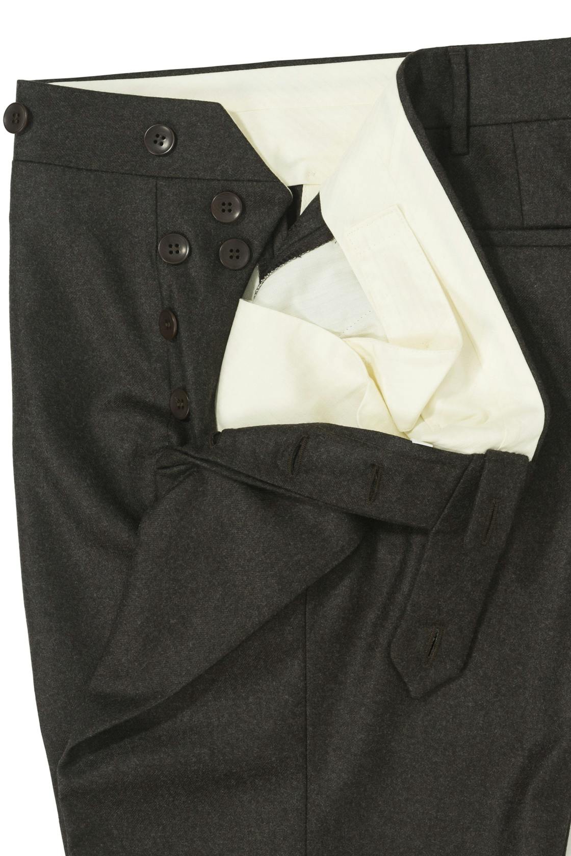 Rota 0325P/59 Chocolate Flannel Single-pleat Trousers