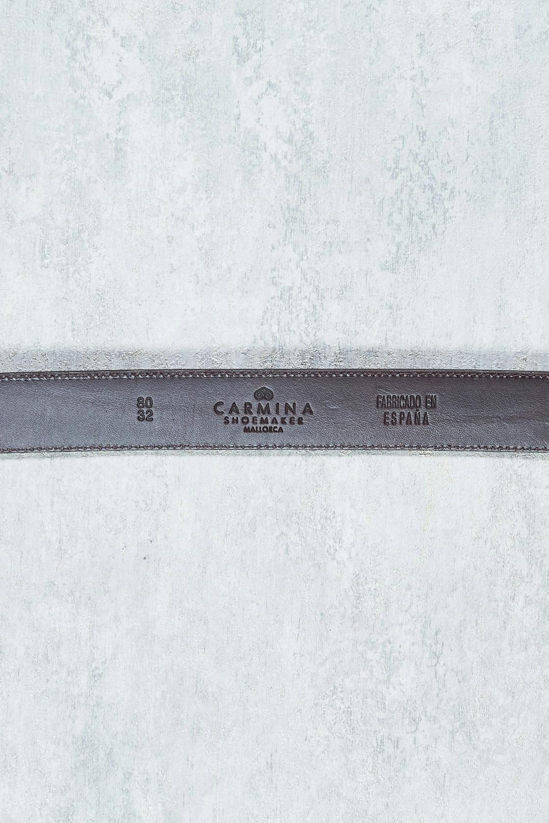 Carmina C02571-001 Brown Box Calf with Nickel Buckle Belt