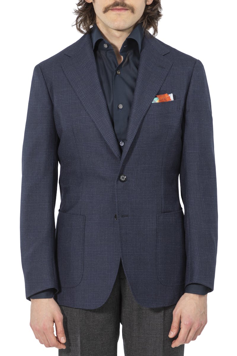 The Armoury by Ring Jacket Model 3 Dark Navy Wool Glen Check Sport Coat