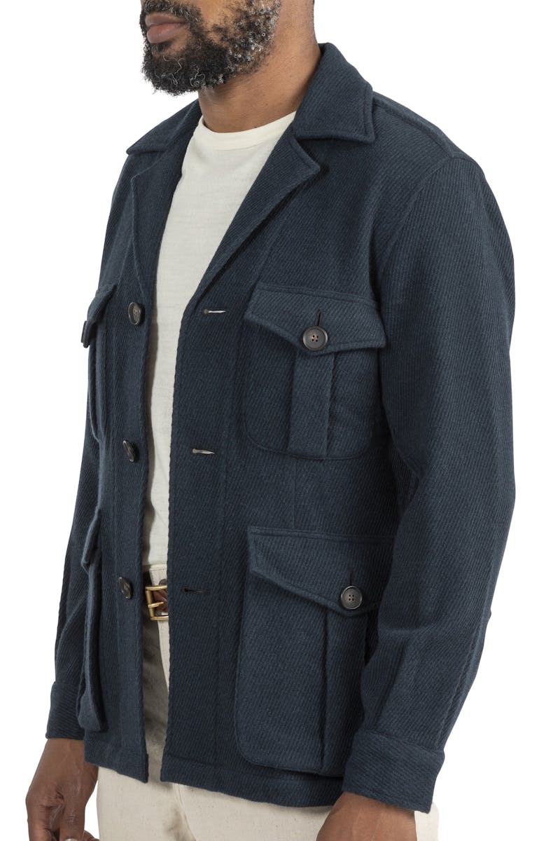 The Armoury 11-SF005 Blue Wool Cashmere Safari Jacket II