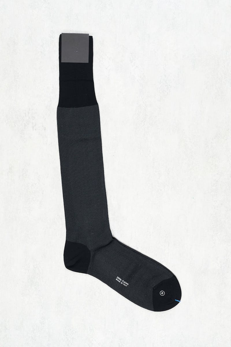 Sorley Black/Grey Cotton Tipped Long Socks