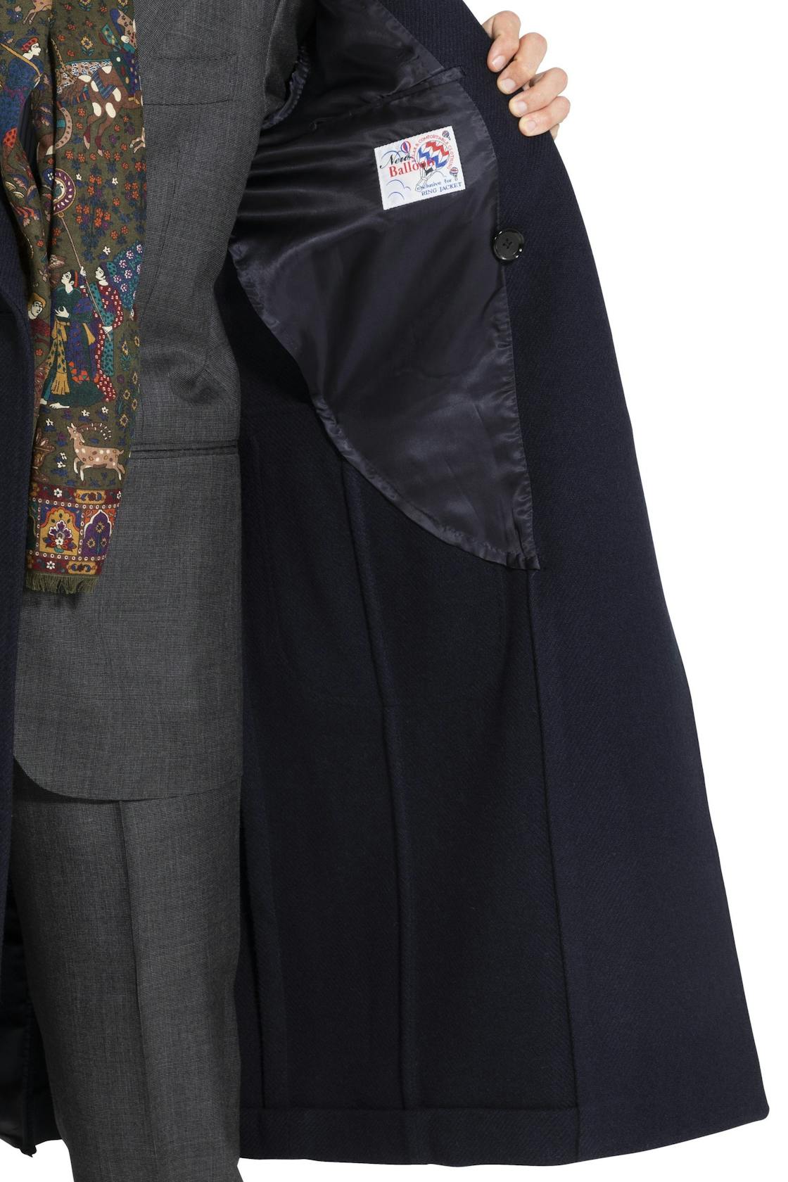 The Armoury by Ring Jacket RC66 Navy Wool Balloon Twill DB Overcoat