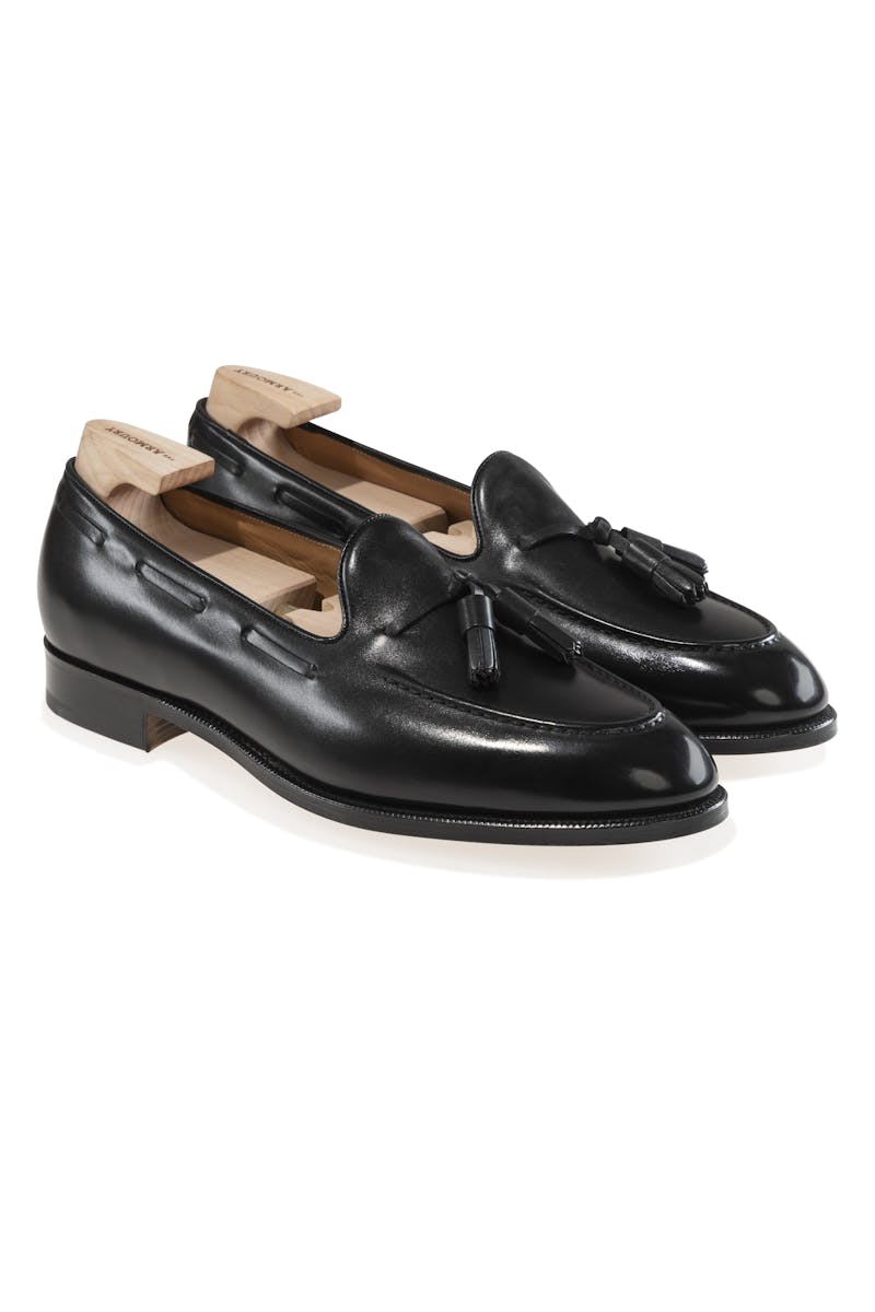 Foster & Son Black Arlington Calf Tassel Loafers *with shoe trees*