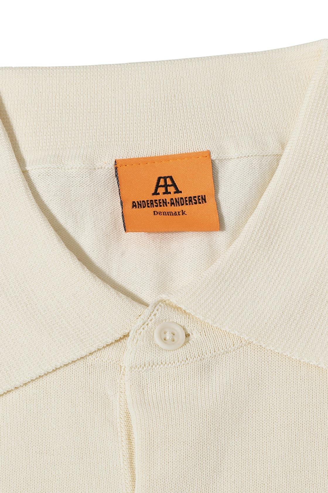 Andersen-Andersen Off White Cotton Long-Sleeve Polo