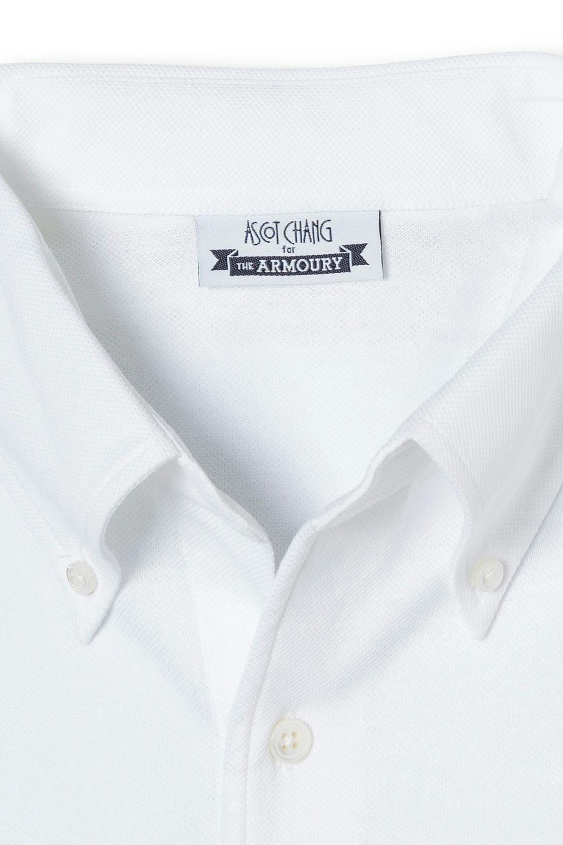 The Armoury by Ascot Chang White Short Sleeve Button Down Polo