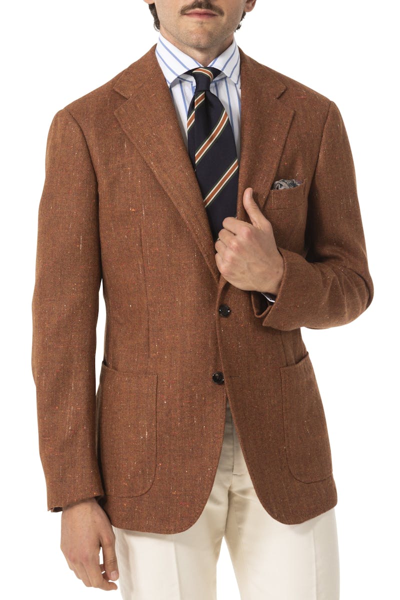 The Armoury by Ring Jacket Model 3 Terracotta Wool-Silk-Cashmere Sport Coat