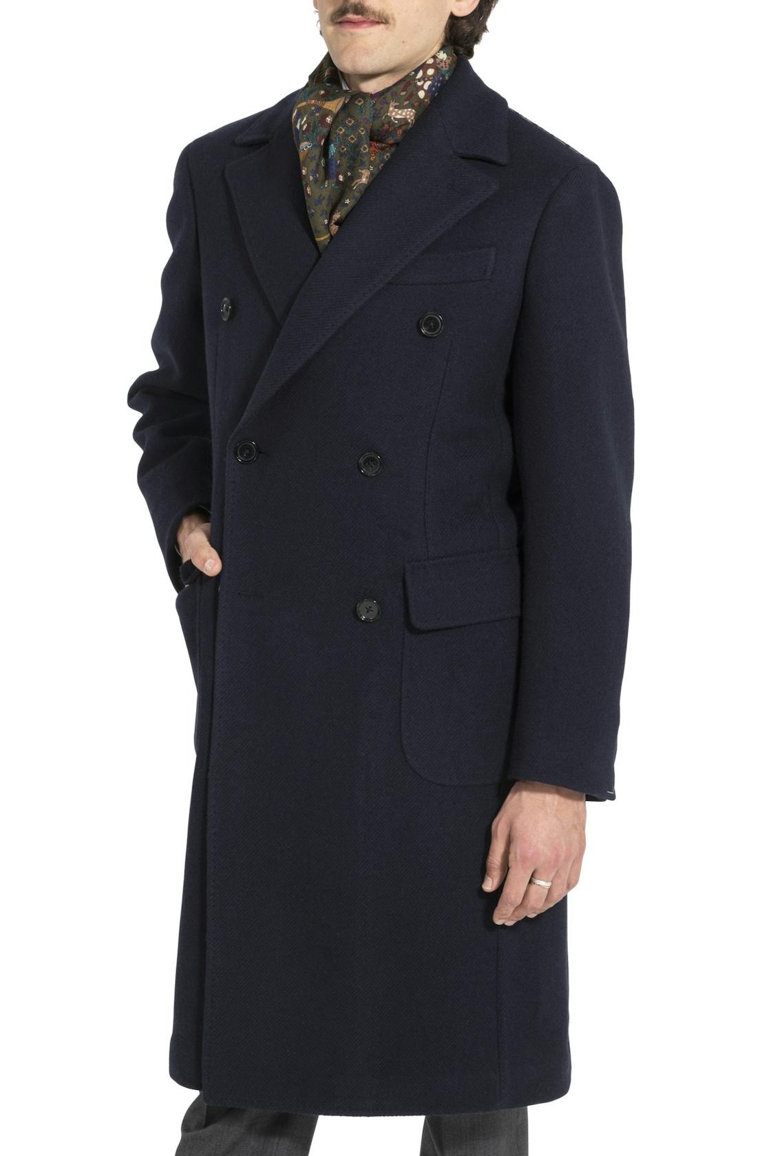 The Armoury by Ring Jacket RC66 Navy Wool Balloon Twill DB Overcoat