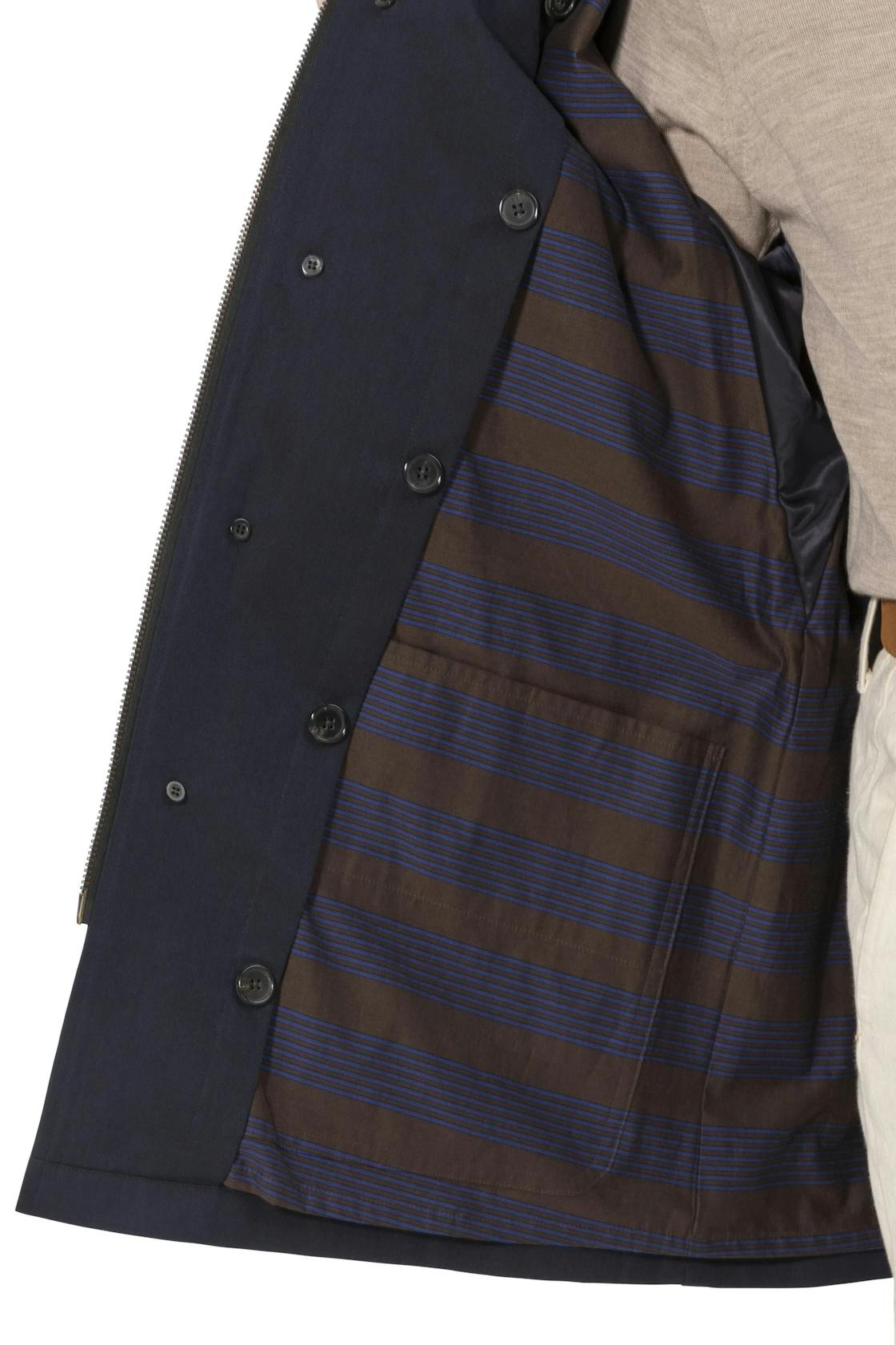 Cohérence Charles Dark Blue Cotton Gabardine Coat *sample*